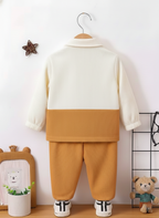 Boys  Orange Cotton Shirt & Pant Set