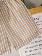 Boys Popcorn Shirt & Striped Shorts Set