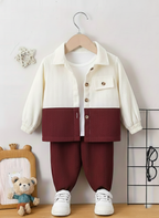 Boys Popcorn Shirt & Striped Shorts Set