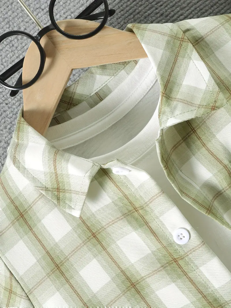 Boys Checked Hosiery Cotton Shirt & Shorts Set