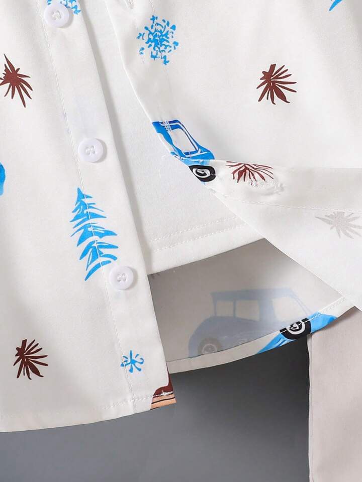 Boys Popcorn Shirt & Striped Shorts Set