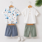 Boys Popcorn Shirt & Striped Shorts Set
