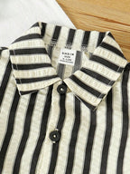 Boys Striped Hosiery Cotton Shirt & Shorts Set