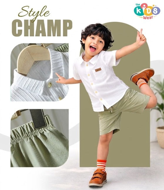 Boys Hosiery Cotton Shirt & Shorts Set (Classic Casual Wear)
