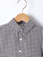 Boys Black & White Checkered Shirt with Black Shorts Set | Smart Casual Outfit