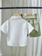Boys Cotton Shirt & Shorts Set (Classic Casual Wear)