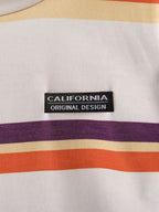 Kids White & Orange Striped T-Shirt & Shorts Co-Ord Set