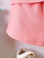 Boys Pink Hosiery Cotton T-shirt & Shorts Set