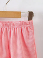 Boys Pink Hosiery Cotton T-shirt & Shorts Set