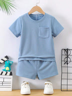Boys Sky Cotton T-shirt & Shorts Set