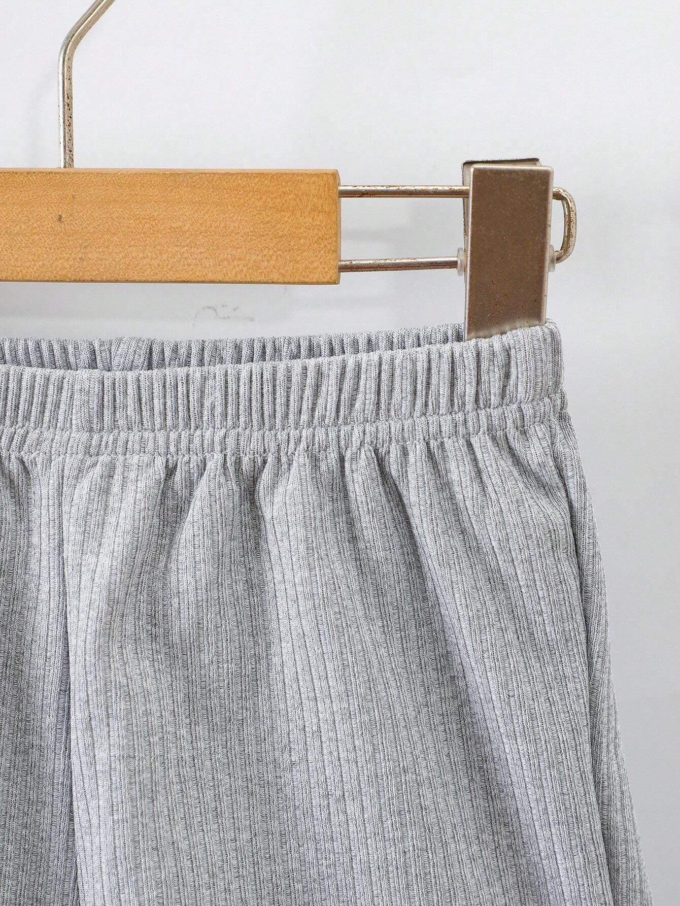 Boys Gray Hosiery Cotton T-shirt & Shorts Set