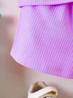 Boys Purple Cotton T-shirt & Shorts Set