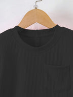 Boys Black Cotton T-shirt & Shorts Set