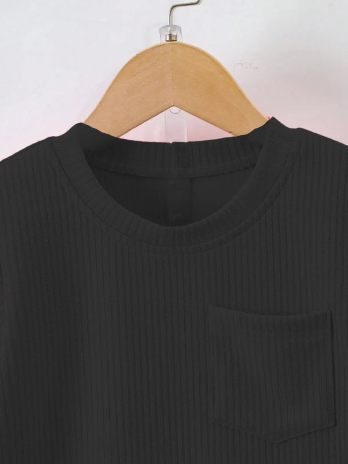 Boys Black Hosiery Cotton T-shirt & Shorts Set