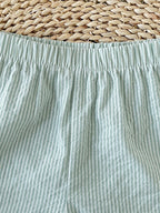 Boys Mint Green Striped Shirt & Shorts Co-Ord Set | Premium Summer Outfit