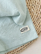 Boys Mint Green Striped Shirt & Shorts Co-Ord Set | Premium Summer Outfit