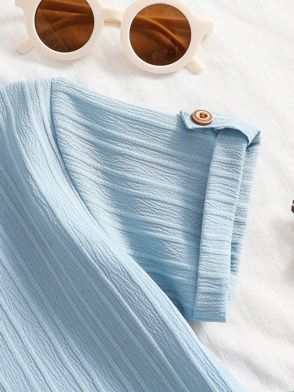 Boys Sky Blue Popcorn T-Shirt & Shorts Co-Ord Set | Summer Casual Wear for Kids