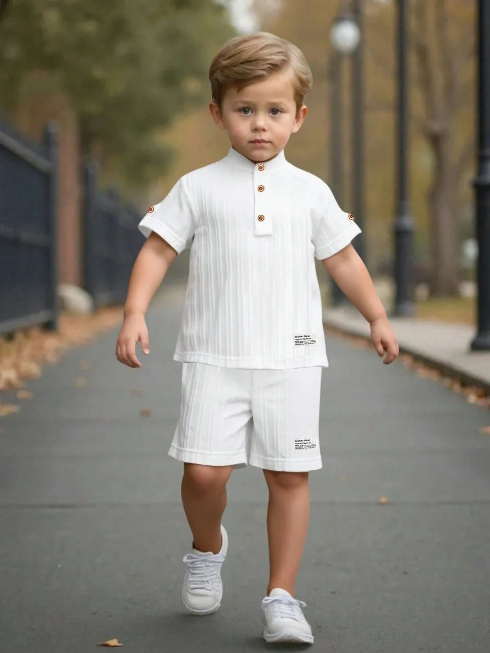 Boys White Popcorn T-Shirt & Shorts Co-Ord Set | Summer Casual Wear for Kids