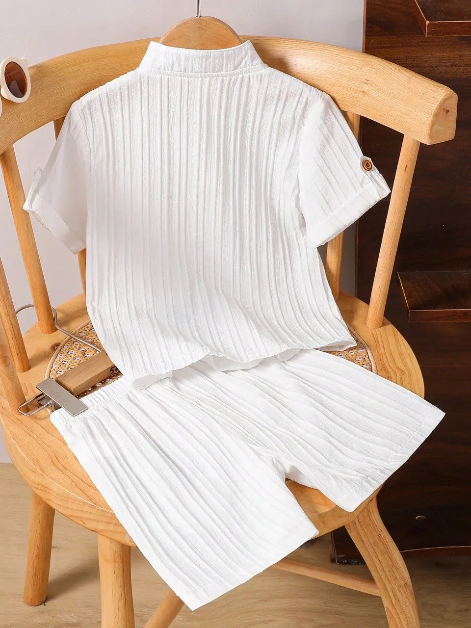 Boys White Popcorn T-Shirt & Shorts Co-Ord Set | Summer Casual Wear for Kids