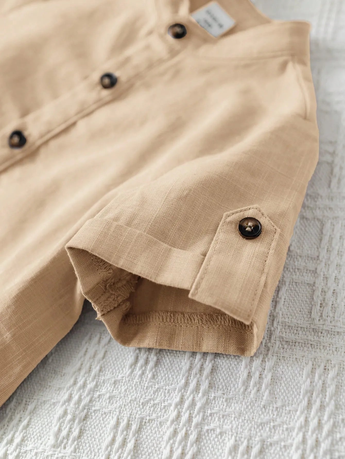 Boys Cream Kurta Shirt & White Striped Pants Co-Ord Set | Ethnic Casual Outfit