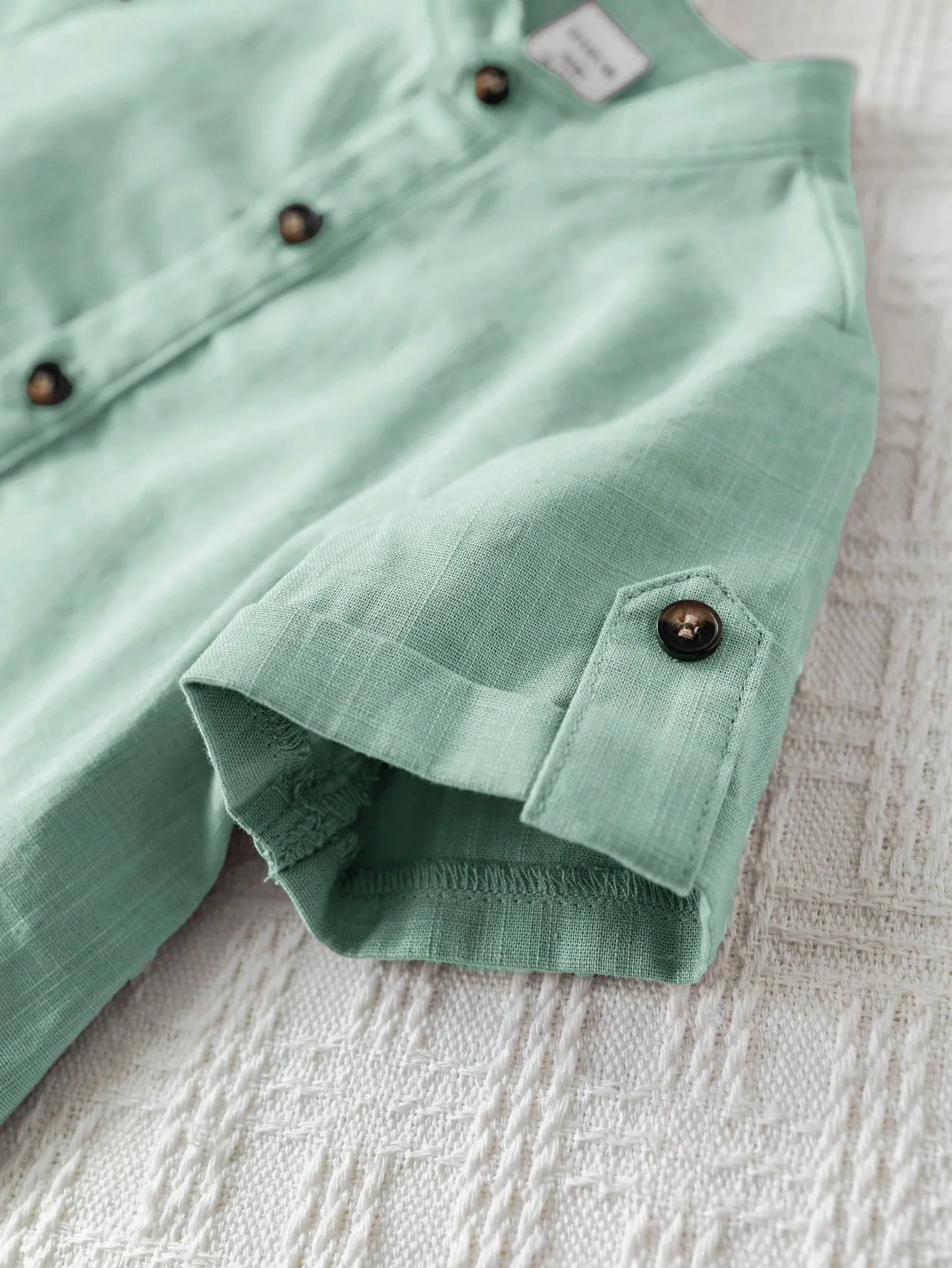 Boys Pista Kurta Shirt & White Striped Pants Co-Ord Set | Ethnic Casual Outfit