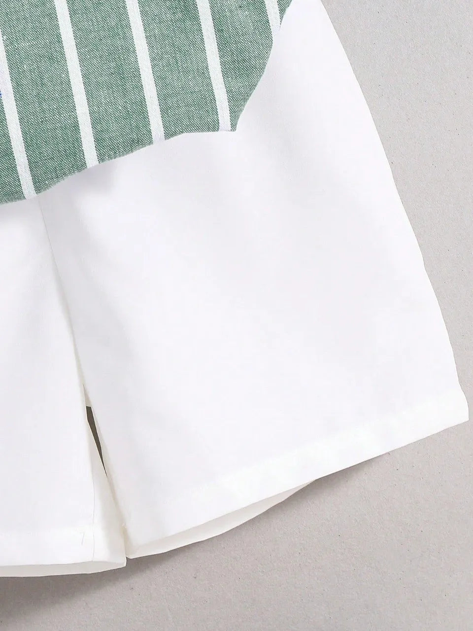 Boys Pista Striped Shirt & White Shorts Co-Ord Set | Smart Casual Outfit for Kids