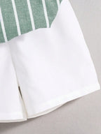Boys Pista Striped Shirt & White Shorts Co-Ord Set | Smart Casual Outfit for Kids