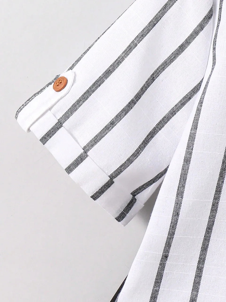 Boys White Striped Shirt & Black Shorts Co-Ord Set | Smart Casual Outfit for Kids